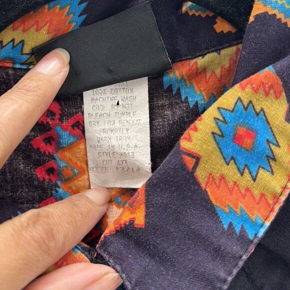 Vintage Rough Rider western native 80s button down size 13/14 rodeo cowgirl - Picture 4 of 8